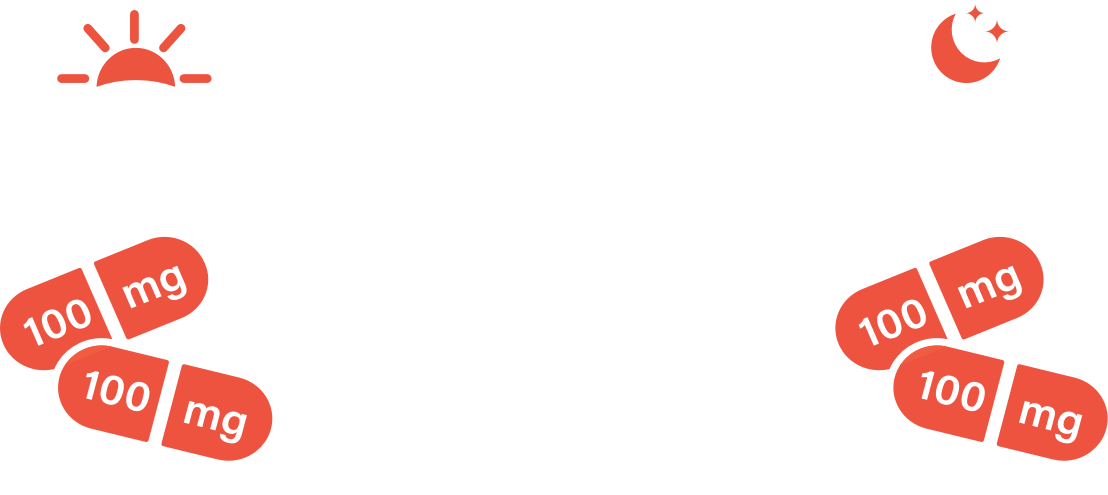 VONJO 200mg twice a day in morning and night infographic